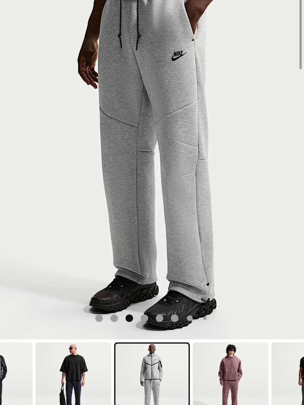 Nike Tech Light Gray Athletic Fleece open hem sweatpants Men’s Size- XL